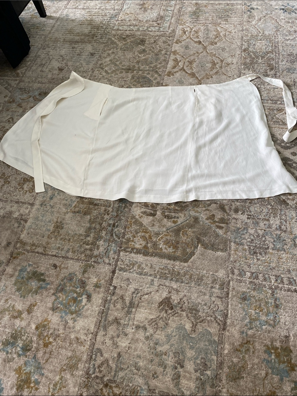 Massimo Dutti Cream A-Line Wrap Skirt with Side Ties - Picture 5 of 7
